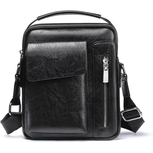 NEW Hot Crossbody Bags Men's Leather Handbag - Black1 - Picture 1 of 4